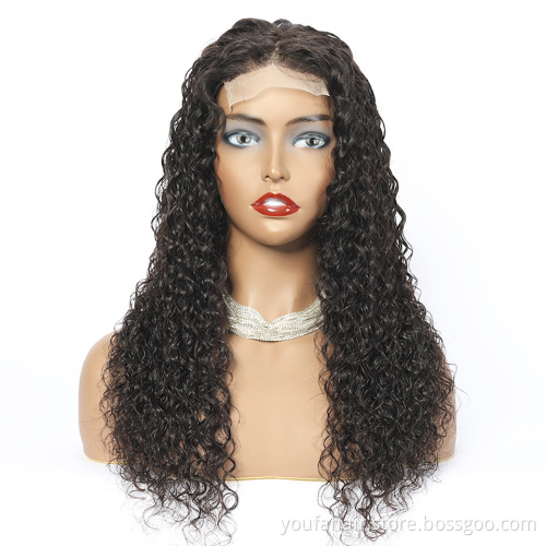 Brazilian Virgin Human Hair Closure Wig Dropshipping 4x4 5x5 6x6 Deep Wave Transparent Lace Closure Wig HD Frontal Closure Wig
